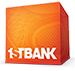 Orange Box with "1STBANK" at the bottom in white displayed as logo