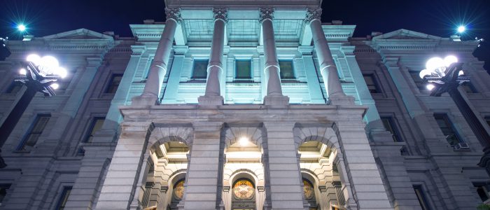Denver Colorado Capitol Building at Night. Colorado State Capitol Located in Denver Colorado.