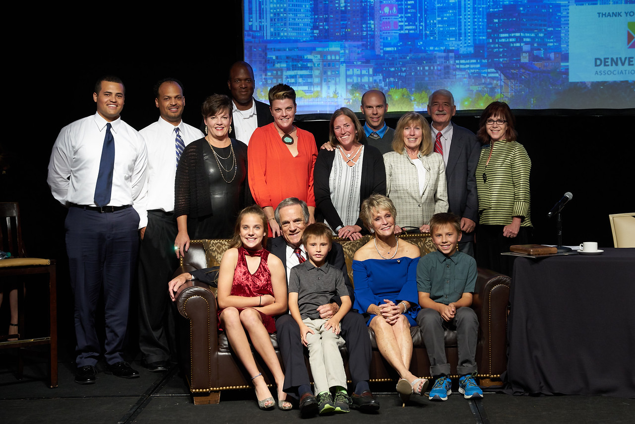 Mary Ann Hinrichsen and family as she is awarded ROTY at Fall Forum Inaugural