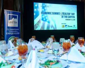 Economic Summit and REALTOR Day at the Capitol lunch setting and slideshow