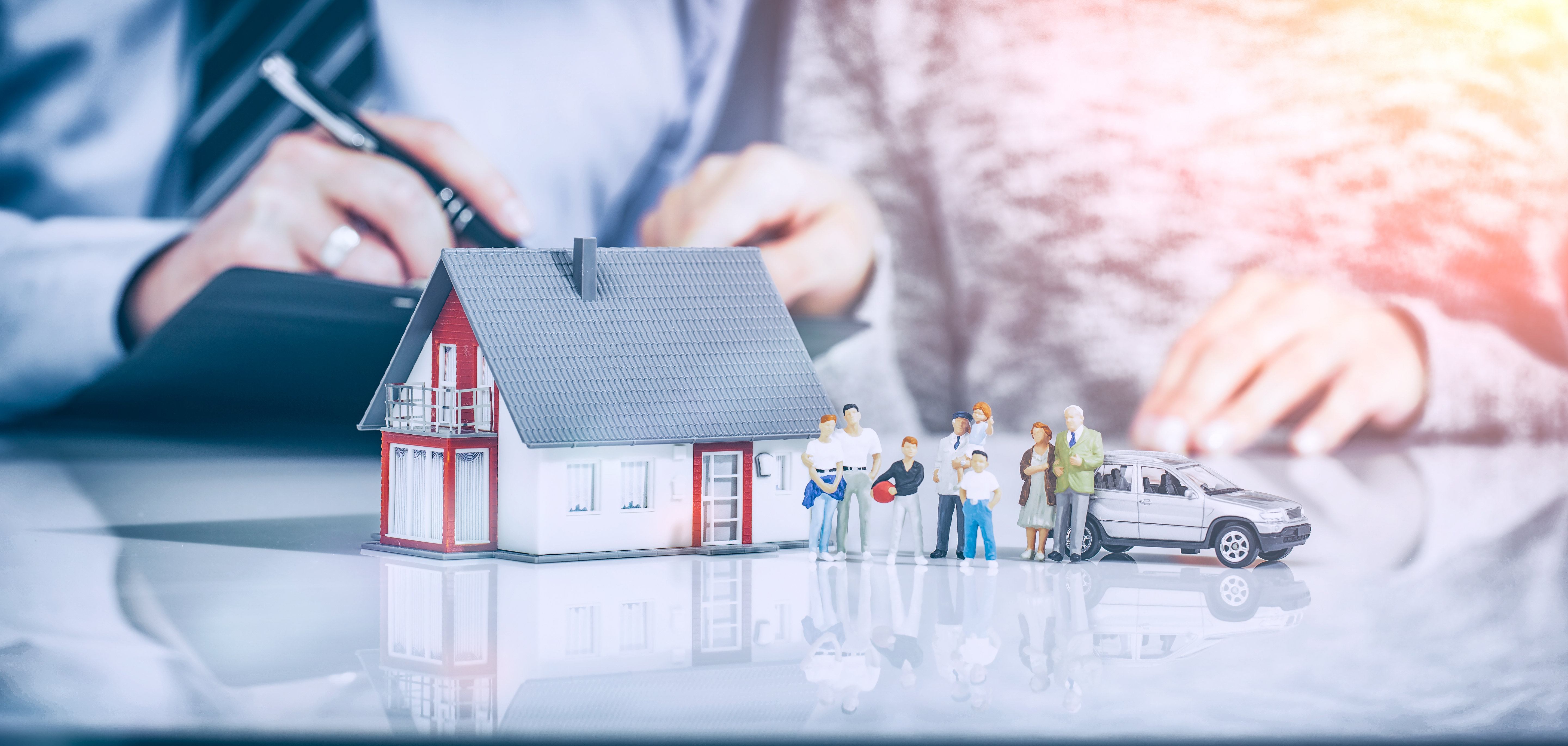 Insurance Home House Live Car Protection Protect People Concepts