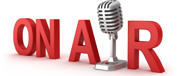 On Air word and microphone 3d concept