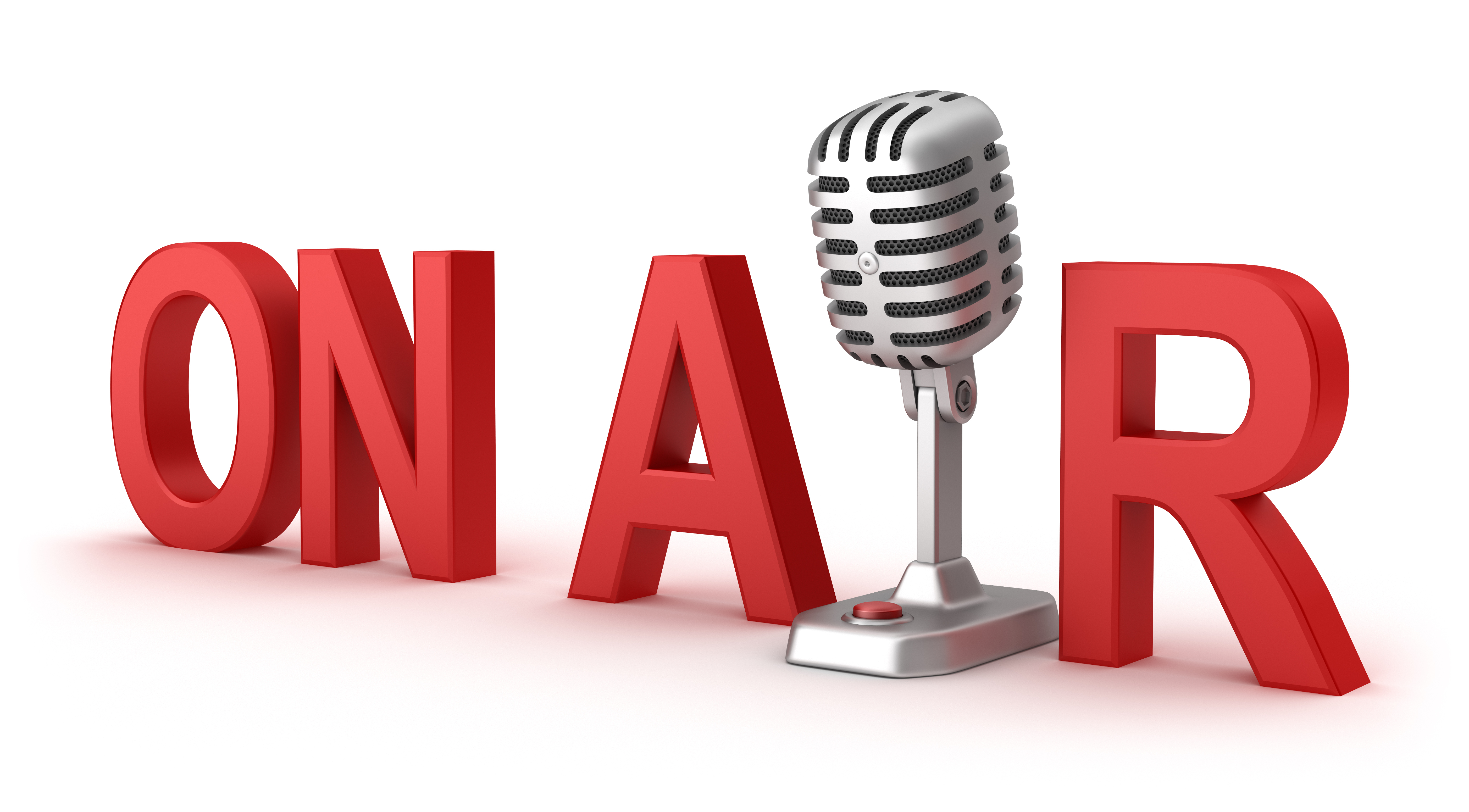 On Air word and microphone 3d concept