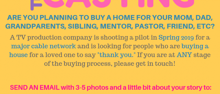 Now Casting Flyer from TV Production Company